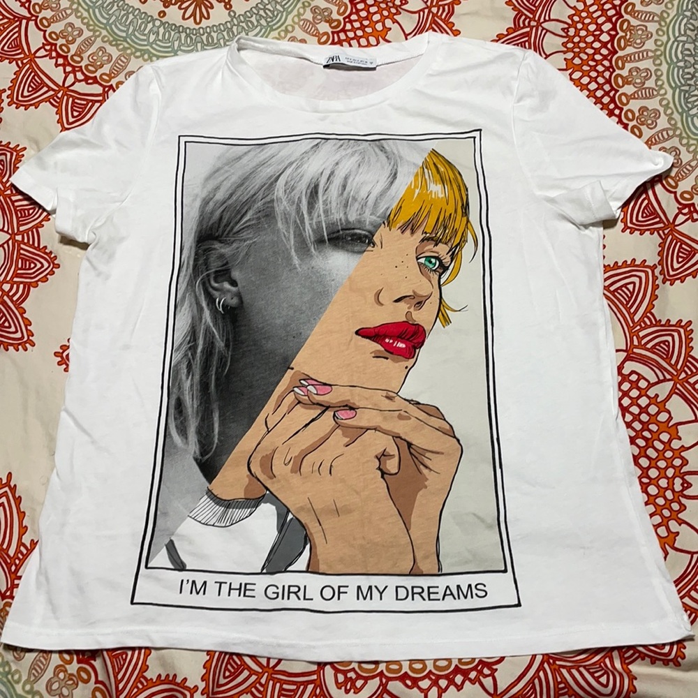 Zara graphic tee girl of my dreams size small